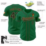 Custom Kelly Green Baseball Jersey - Authentic Black and Gold Design Custom Kelly Green Black-Old Gold Authentic Baseball