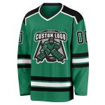 Custom Kelly Green Hockey Jersey with Black and White Details - Personalized Team Jersey Custom Kelly Green Black-White Hockey