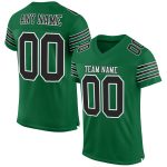 Custom Kelly Green Black and White Authentic Football Jersey Mesh Custom Kelly Green Black-White Mesh Authentic Football