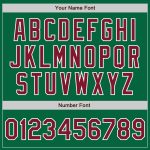 Custom Kelly Green Crimson White Varsity Letterman Bomber Jacket - Full-Snap Two Tone Design Custom Kelly Green Crimson-White