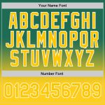 Custom Kelly Green Fade Basketball Jersey - Authentic Gold-White Fashion Design Custom Kelly Green Gold-White Authentic Fade