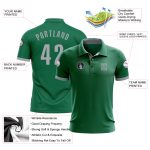 Custom Kelly Green Performance Polo Shirt for Golf, Gray Accents, Breathable Fabric Custom Kelly Green Gray Performance Golf
