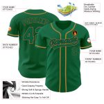 Custom Kelly Green Baseball Jersey - Authentic Black and Old Gold Design Custom Kelly Green Kelly Green Black-Old Gold Authentic