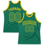 Custom Kelly Green Gold Authentic Throwback Basketball Jersey for Men Custom Kelly Green Kelly Green-Gold Authentic Throwback