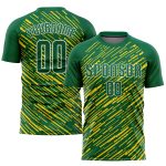 Custom Kelly Green-Gold Soccer Jersey, Sublimation Style 7550 for Teams Custom Kelly Green Kelly Green-Gold Sublimation Soccer