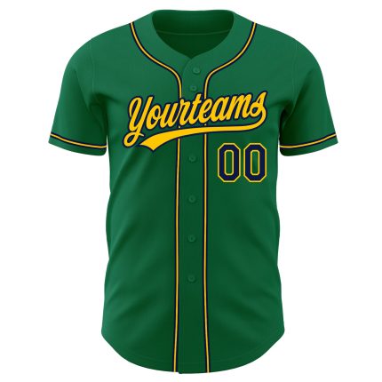 Kelly Green Navy Gold Custom Authentic Baseball Jersey for Men Custom Kelly Green Navy-Gold Authentic Baseball Jersey