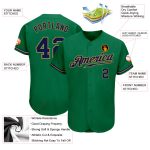 Custom Kelly Green Navy-Old Gold Baseball Jersey - Authentic Design for Fans Custom Kelly Green Navy-Old Gold Authentic Baseball