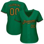 Kelly Green Black Old Gold Authentic Baseball Jersey, Custom Style 3925 Custom Kelly Green Old Gold-Black Authentic Baseball