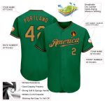 Kelly Green Black Old Gold Authentic Baseball Jersey, Custom Style 3925 Custom Kelly Green Old Gold-Black Authentic Baseball