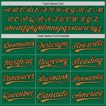 Custom Kelly Green Black Gold Baseball Jersey - Authentic Team Jersey Custom Kelly Green Old Gold-Black Authentic Baseball