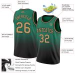 Kelly Green Black Gold Fade Fashion Basketball Jersey - Custom Authentic Design Custom Kelly Green Old Gold-Black Authentic