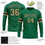 Kelly Green Old Gold Black Long Sleeve Performance T-Shirt Salute to Service Custom Kelly Green Old Gold-Black Long Sleeve