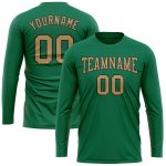 Kelly Green Old Gold Black Long Sleeve Performance T-Shirt Salute to Service Custom Kelly Green Old Gold-Black Long Sleeve