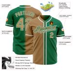 Custom Kelly Green Fade Baseball Jersey - Authentic Old Gold White Fashion Custom Kelly Green Old Gold-White Authentic Fade