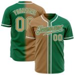 Custom Kelly Green Fade Baseball Jersey - Authentic Old Gold White Fashion Custom Kelly Green Old Gold-White Authentic Fade