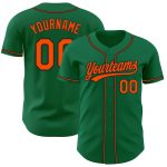 Custom Kelly Green Baseball Jersey - Orange and Black Authentic Design Custom Kelly Green Orange-Black Authentic Baseball