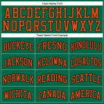 Custom Kelly Green Basketball Jersey Authentic Throwback Orange-Black Design Custom Kelly Green Orange-Black Authentic Throwback