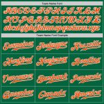 Custom Kelly Green Authentic Baseball Jersey with Orange-White Details, Style 9945 Custom Kelly Green Orange-White Authentic