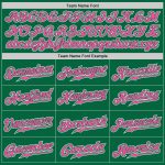 Custom Kelly Green Fade Authentic Baseball Jersey - Pink-White Fashion Style Custom Kelly Green Pink-White Authentic Fade