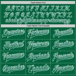 Custom Kelly Green Varsity Letterman Bomber Jacket Pink White Split Design Custom Kelly Green Pink-White Bomber Full-Snap