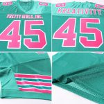 Custom Kelly Green Football Jersey Pink White Mesh Style 9070 Authentic Custom Kelly Green Pink-White Mesh Authentic Football