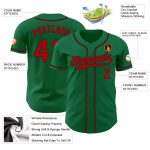 Custom Authentic Baseball Jersey in Kelly Green, Red, and Black Custom Kelly Green Red-Black Authentic Baseball Jersey