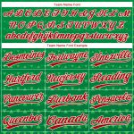 Authentic 3D Pattern Baseball Jersey in Kelly Green, Red & White - Custom Design Custom Kelly Green Red-White 3D Pattern