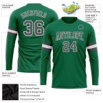 Custom Performance Salute to Service T-Shirt in Kelly Green and Gray-White, Long Sleeve Custom Kelly Green Steel Gray-White