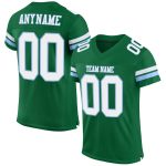 Custom Football Jersey - Kelly Green, White & Light Blue Mesh Authentic Design Custom Kelly Green White-Light Blue Mesh Authentic