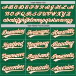Custom Kelly Green and White-Orange Authentic Baseball Jersey - Personalized Sports Apparel Custom Kelly Green White-Orange