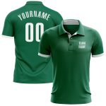 Custom Kelly Green White Golf Polo Shirt for Performance and Comfort Custom Kelly Green White Performance Golf Polo Shirt