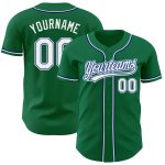 Authentic Baseball Jersey in Custom Kelly Green and White-Royal Colors Custom Kelly Green White-Royal Authentic Baseball