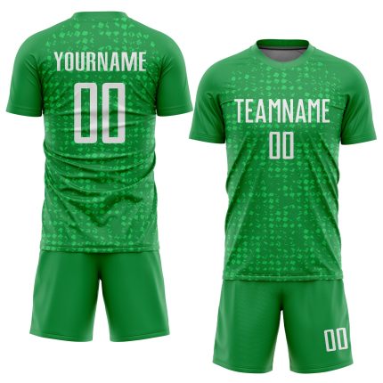 Custom Sublimation Soccer Jersey Kelly Green and White Uniform Custom Kelly Green White Sublimation Soccer Uniform Jersey