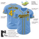 Light Blue Black Gold Baseball Jersey - Custom Authentic Baseball Apparel Custom Light Blue Black-Gold Authentic Baseball