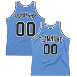 Light Blue Black White Authentic Basketball Jersey Custom Throwback Design Custom Light Blue Black-White Authentic Throwback