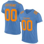 Light Blue Blaze Orange Custom Mesh Authentic Football Jersey Custom Light Blue Blaze Orange Mesh Authentic Football Jersey