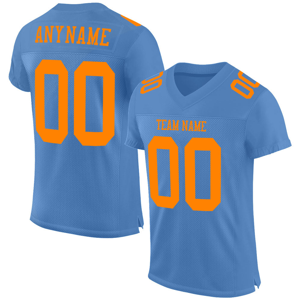 Custom Light Blue Blaze Orange Mesh Authentic Football Jersey Light Blue Blaze Orange Custom Mesh Authentic Football Jersey Custom Light Blue Blaze Orange Mesh Authentic Football Jersey