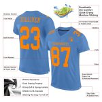 Light Blue Blaze Orange Custom Mesh Authentic Football Jersey Custom Light Blue Blaze Orange Mesh Authentic Football Jersey