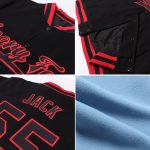 Light Blue Gold Navy Bomber Jacket for Men, Full-Snap Varsity Letterman Style Custom Light Blue Gold-Navy Bomber Full-Snap