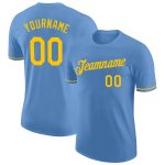 Light Blue Gold Performance T-Shirt for Custom Printing | Comfortable Athletic Wear Custom Light Blue Gold Performance T-Shirt