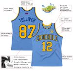 Light Blue Gold-Royal Authentic Throwback Basketball Jersey - Custom Design Custom Light Blue Gold-Royal Authentic Throwback