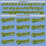 Light Blue Green-Gold Custom Authentic Baseball Jersey for Men and Women Custom Light Blue Green-Gold Authentic Baseball