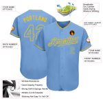 Authentic Custom Light Blue and Gold Baseball Jersey for Fans and Collectors Custom Light Blue Light Blue-Gold Authentic