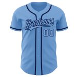 Custom Light Blue Navy Baseball Jersey - Authentic Design for Team Spirit Custom Light Blue Light Blue-Navy Authentic Baseball