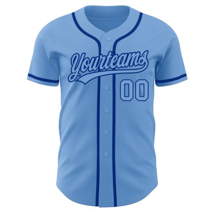 Custom Light Blue Royal Baseball Jersey, Authentic Style 8804 Custom Light Blue Light Blue-Royal Authentic Baseball Jersey