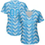 Custom Light Blue 3D Pattern Baseball Jersey - Authentic Design, Blue-White Colors Custom Light Blue Light Blue-White 3D