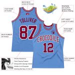 Authentic Throwback Basketball Jersey in Custom Light Blue Maroon-White Colors Custom Light Blue Maroon-White Authentic Throwback