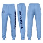 Light Blue Navy Fleece Jogger Pants for Men and Women - Comfortable Sweatpants Custom Light Blue Navy Fleece Jogger Sweatpants