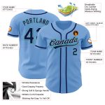 Light Blue Navy Gray Teal Custom Authentic Baseball Jersey Custom Light Blue Navy Gray-Teal Authentic Baseball Jersey