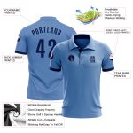Custom Performance Golf Polo Shirt Light Blue Navy for Men Custom Light Blue Navy Performance Golf Polo Shirt